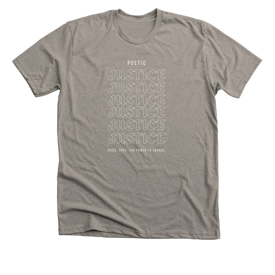 Justice Justice Justice Design, a Heather Stone Premium Unisex Tee
