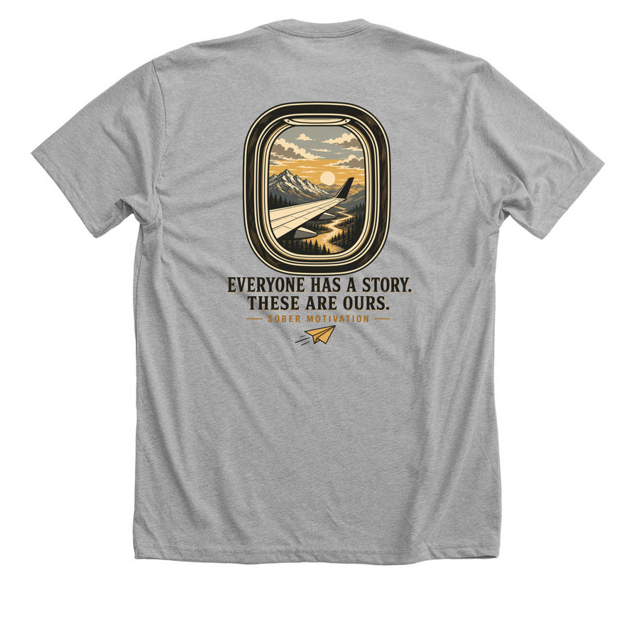 Sober Motivation, a Athletic Heather Premium Unisex Tee (back-view)