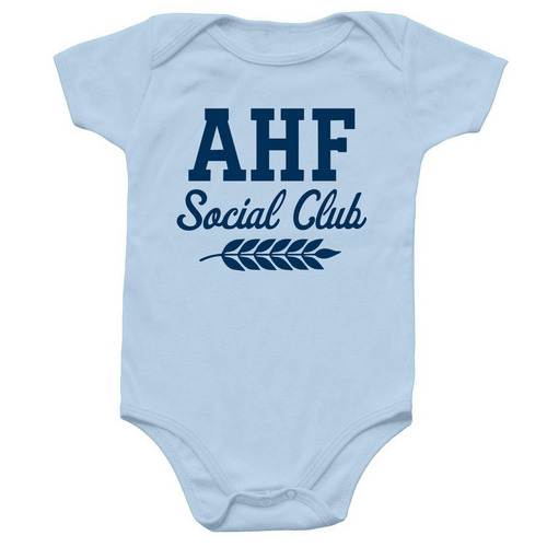 AHF Social Club Onesie&nbsp;, a Light Blue Infant Onesie