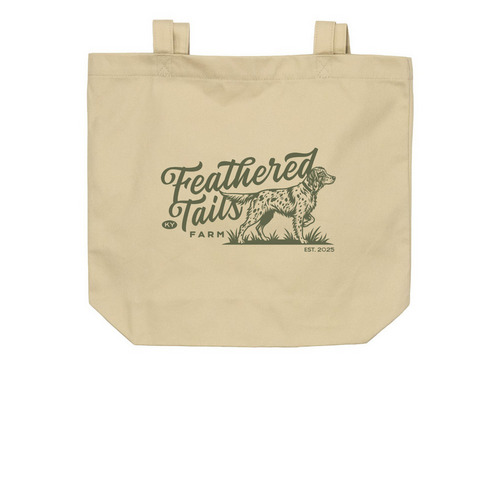 Feathered Tails Farm - Tote Bag, a Oyster Organic Cotton Tote Bag