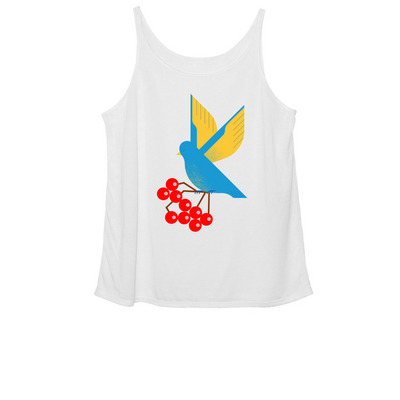 "Kalyna" Peace Shirt, a White Women's Slouchy Tank