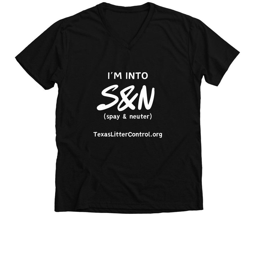 I'm into spay & neuter, a Solid Black Blend Premium V-Neck Tee