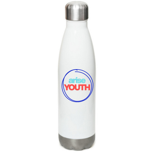 Arise Youth Water Bottle, a White Stainless Steel Water Bottle