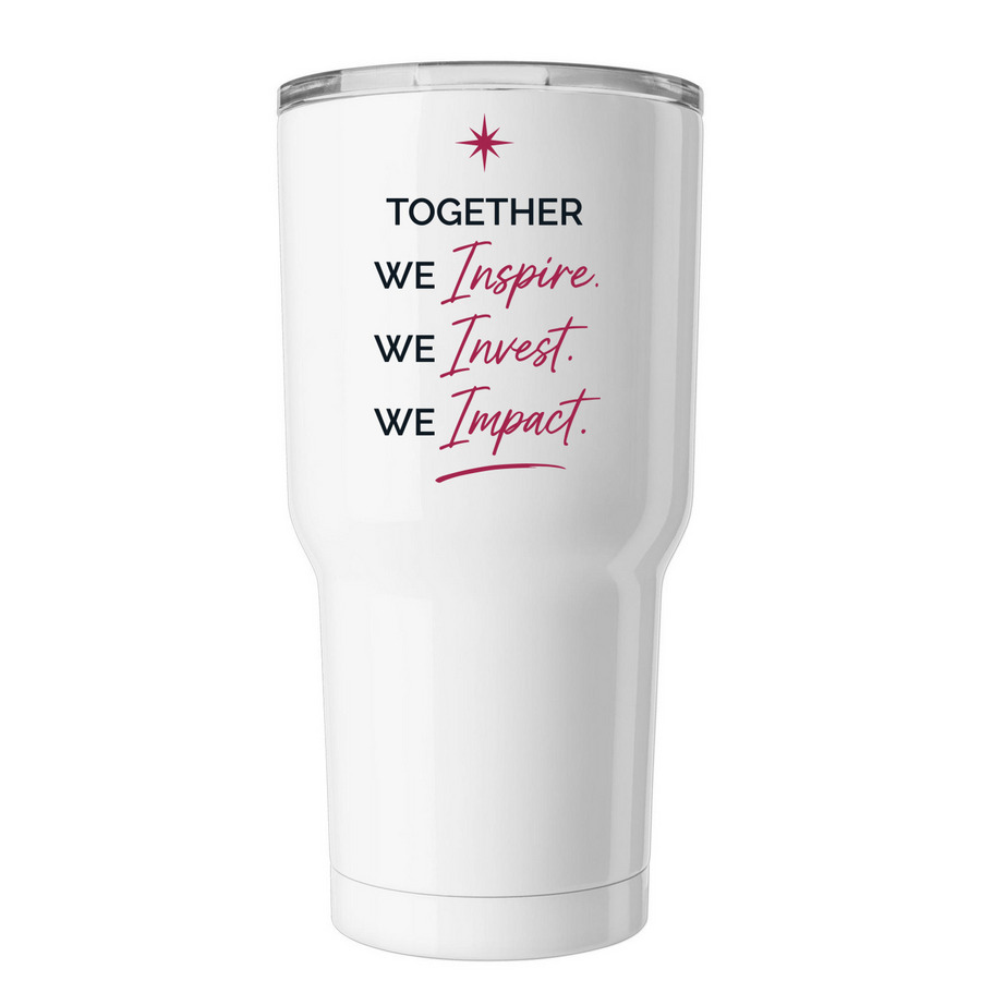 Chicago Women in Philanthropy&nbsp;(tumbler), a White Insulated Tumbler (back-view)