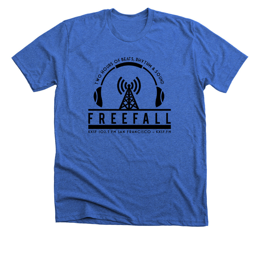Freefall tee, a Heather True Royal Premium Unisex Tee