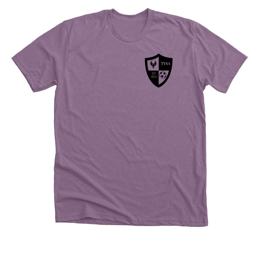 U14 Flint/Flint, a Heather Purple Premium Unisex Tee