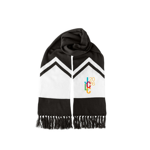 JCLC 2026 Scarf, a Black/ White Two-Tone Gameday Scarf