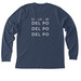 Del po del po del po!, a Heather Navy Premium Long Sleeve Tee (back-view)