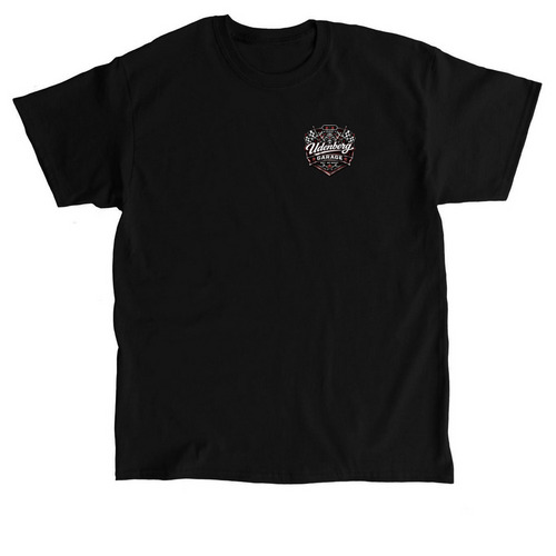 Udenberg Garage Maroon logo, a Black Classic Unisex Tee
