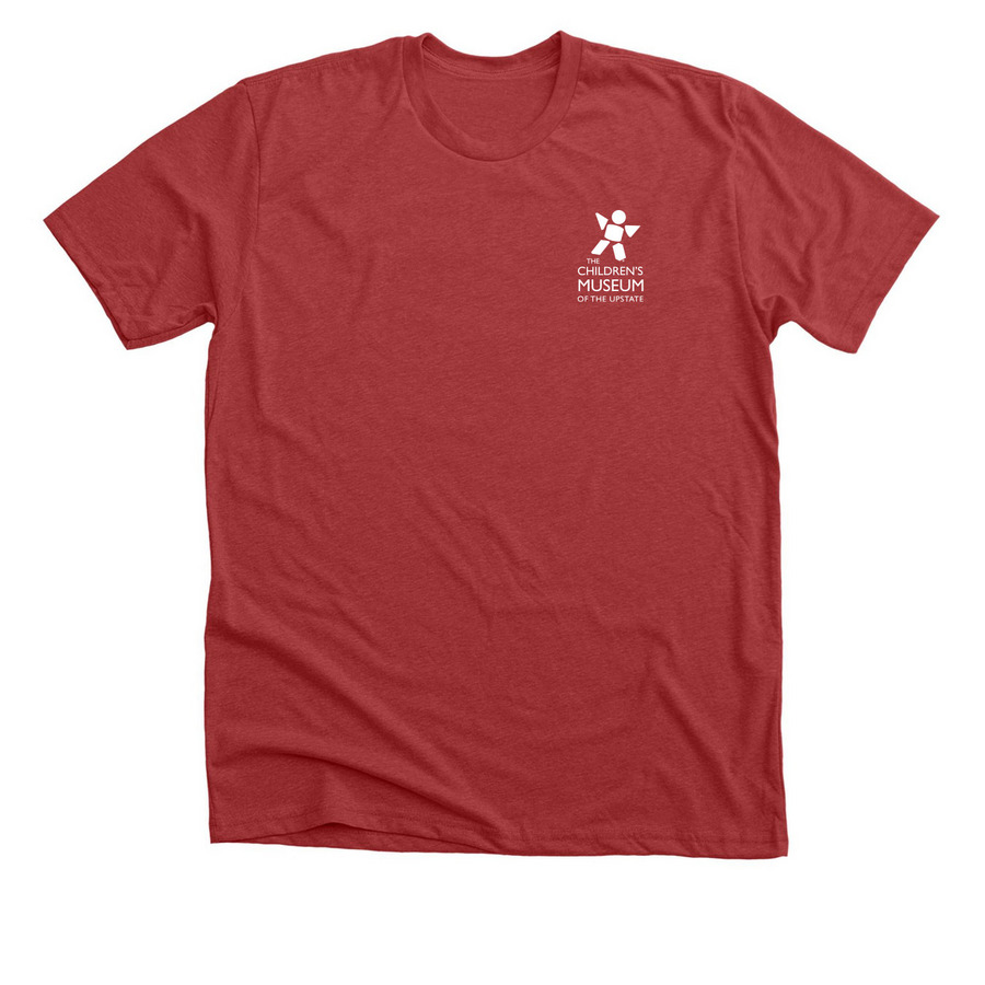 Pocket and Back T-Shirt, a Heather Canvas Red Premium Unisex Tee