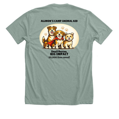 Small Rescue. BIG IMPACT. 50,000 Lives Saved!, a Heather Sage Premium Unisex Tee