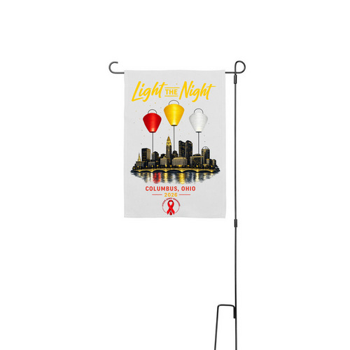 The James Warriors, a White 12" x 18" Yard Flag with Stake