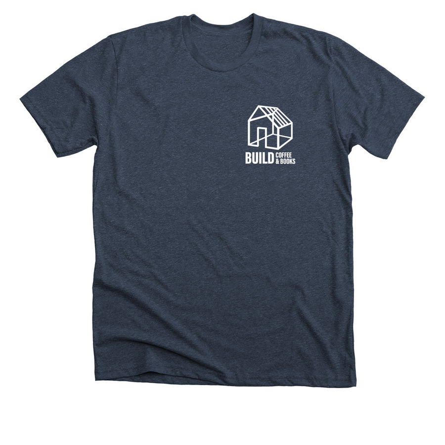 Build Apparel, a Heather Midnight Navy Premium Unisex Tee