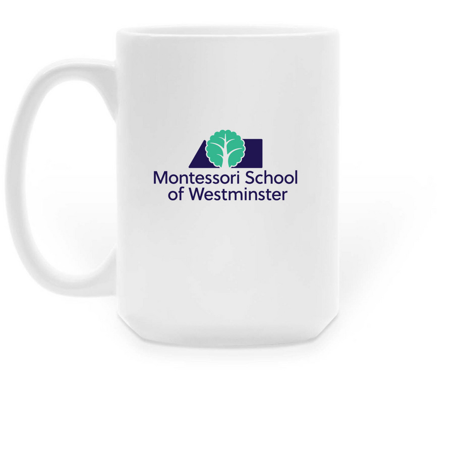 Mug: How We Roll & Logo, a White Large Coffee Mug (back-view)