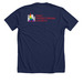 God's Love ? Pride 2026, a Solid Navy Blend Premium Unisex Tee (back-view)
