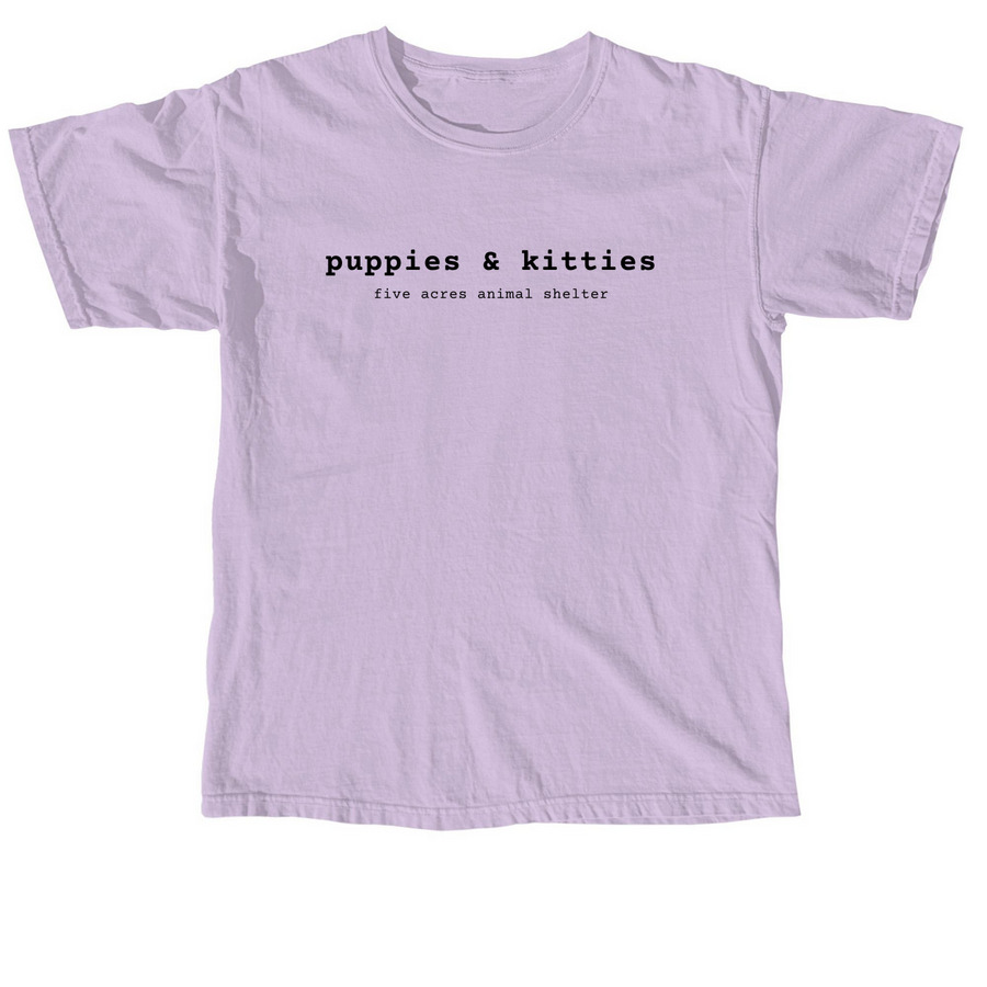 Puppies & Kitties - Black Lettering, a Orchid Comfort Colors Unisex Tee
