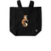 Simple Silken Tote: Red/Sable, a Black Recycled Cotton Tote Bag