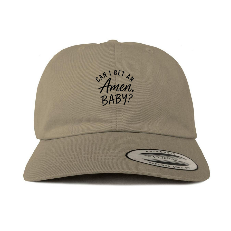 Can I Get An Amen, Baby?, a Khaki Printed Classic Baseball Cap