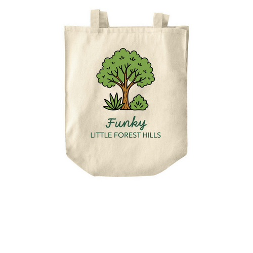 Funky Little Forest Hills Tote, a Natural Over-the-Shoulder Shopping Tote Bag