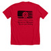 Remember Everyone Deployed, a Solid Red Blend Premium Unisex Tee (back-view)