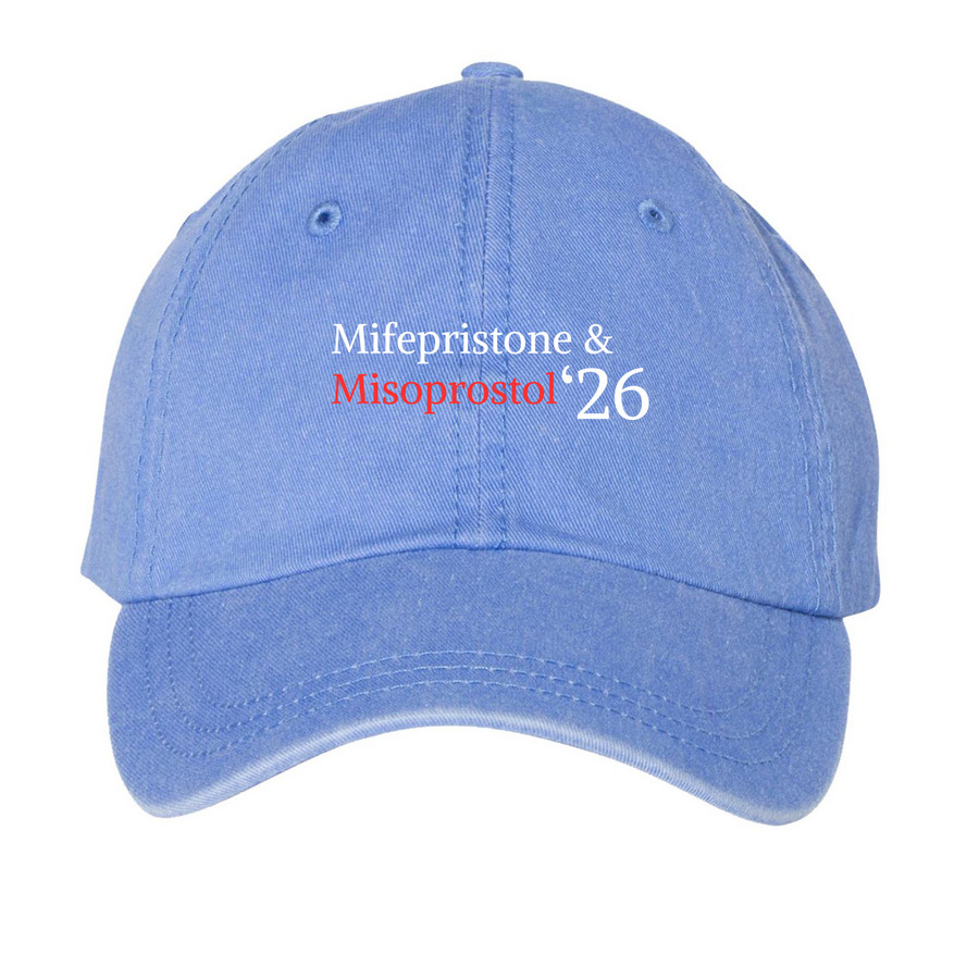 Mife & Miso '26, a Periwinkle Printed Pigment Dye Baseball Cap