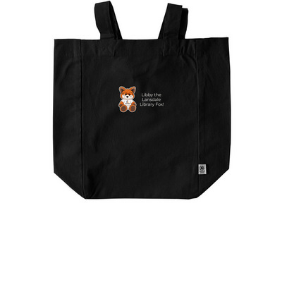 Libby the Lansdale Library Fox Totes, a Black Recycled Cotton Tote Bag