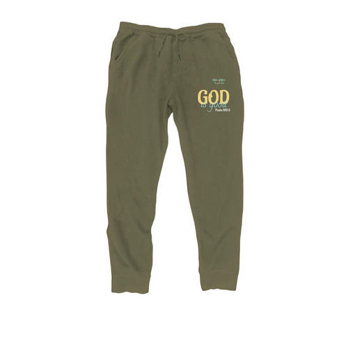 GOD IS GOOD, a Army Midweight Fleece Joggers