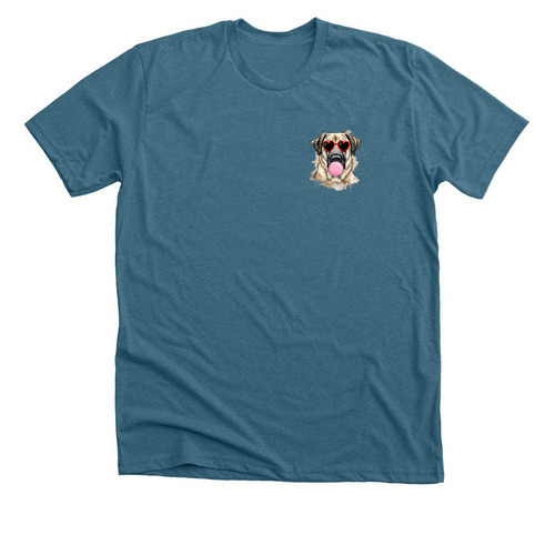 Pink Bubblegum, a Heather Deep Teal Premium Unisex Tee