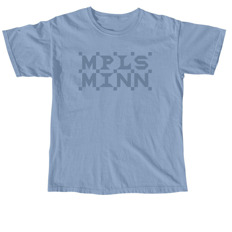 MPLS MINN Tee Blue, a Washed Denim Comfort Colors Unisex Tee