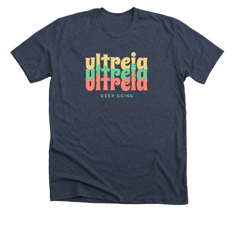 Ultreia ... Keep Going, a Heather Midnight Navy Premium Unisex Tee