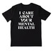 I care about your mental health active wear, a Black Nike Dri-FIT Jersey Blend Performance Tee (back-view)