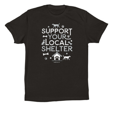 Support the Pups at Second Chance, a Black Premium Cotton Tee