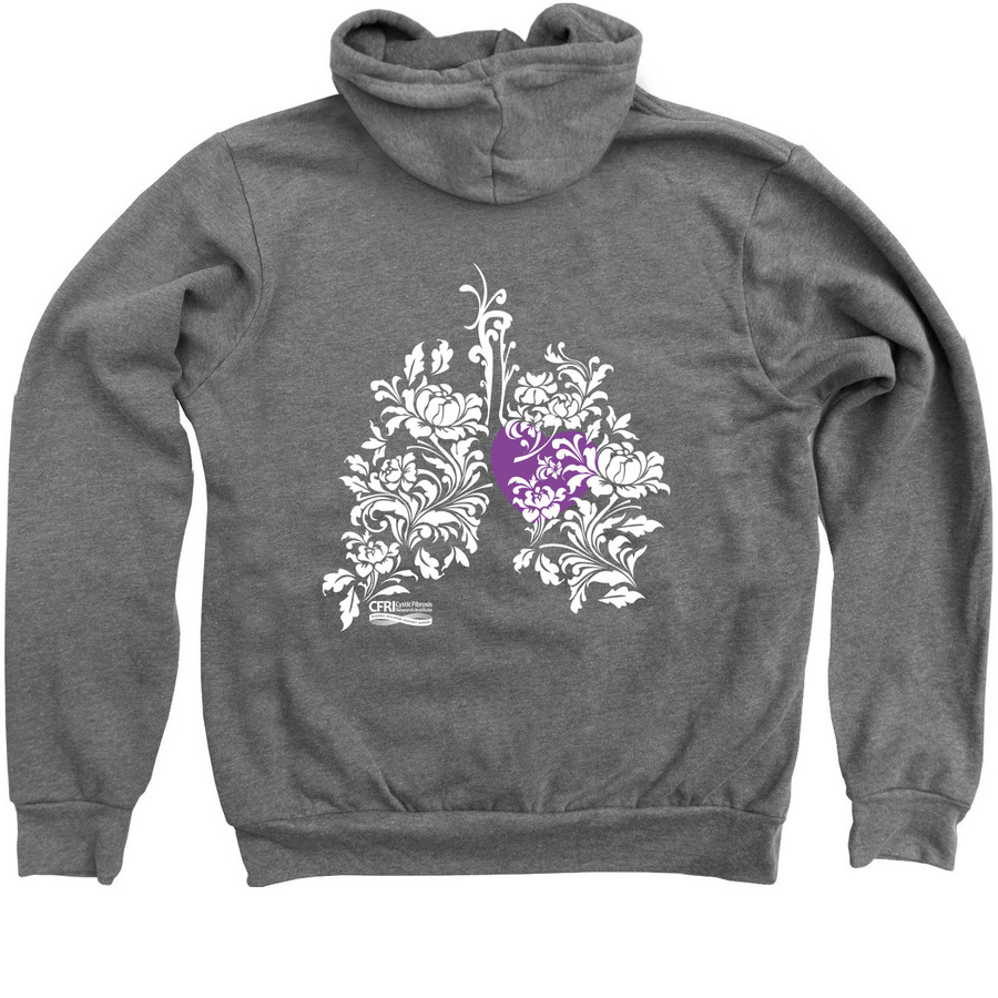 Love Heals Zip Hoodies, a Deep Heather Zip Up Hoodie (back-view)