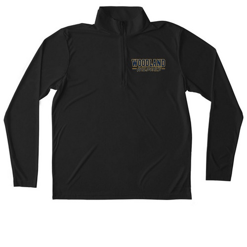 Woodland Elementary School- Quarter zip, a Black Unisex Performance Quarter Zip Pullover