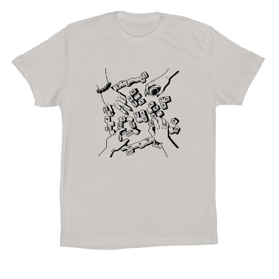 For the Aunties Mahjong, a Solid Athletic Grey Premium Cotton Tee