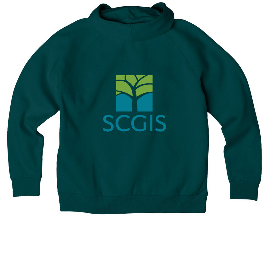 SCGIS Logo Sweatshirts, a Deep Sea Green Allmade Organic CVC Pullover Hoodie (back-view)