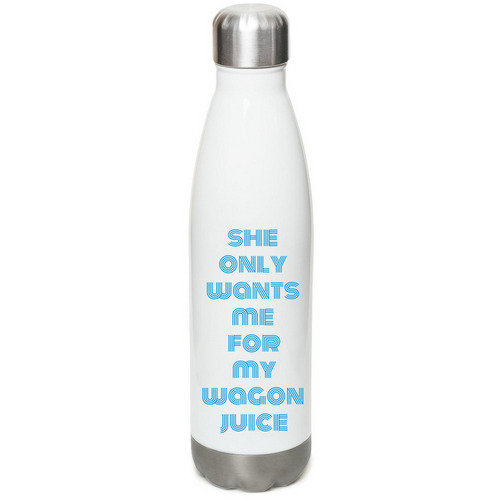 Wagon Juice, a White Stainless Steel Water Bottle