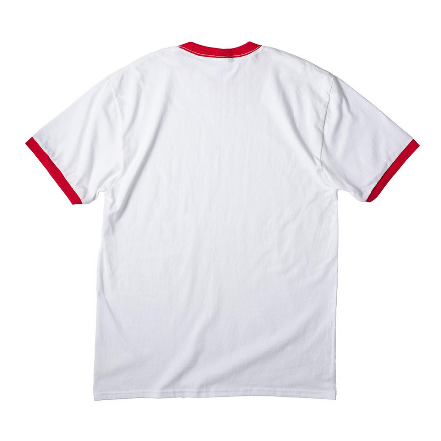 Dragon Boating Gets Me Wet, a White/ Red Cotton Ringer Tee (back-view)