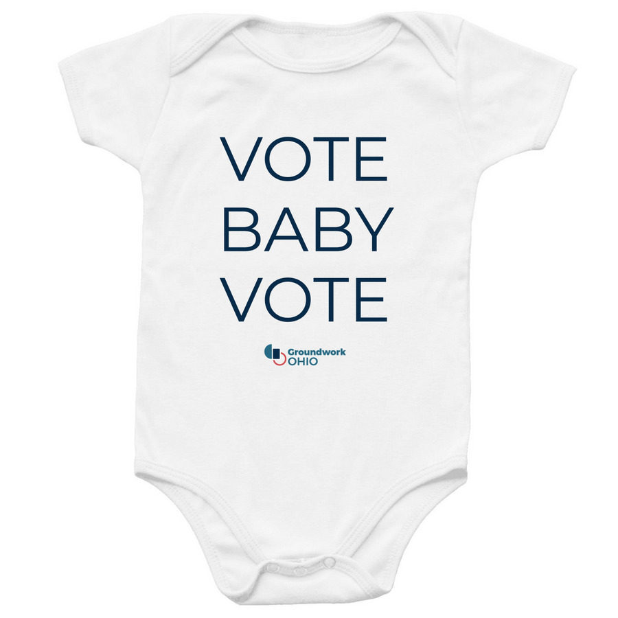 Vote Baby Vote Onesie, a White Infant Onesie