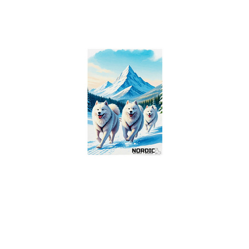 Sledding Sammies Yard Flag, a White 12" x 18" Yard Flag