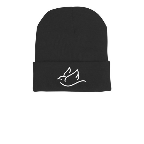 Holy Spirit, a Black Printed Cuffed Beanie