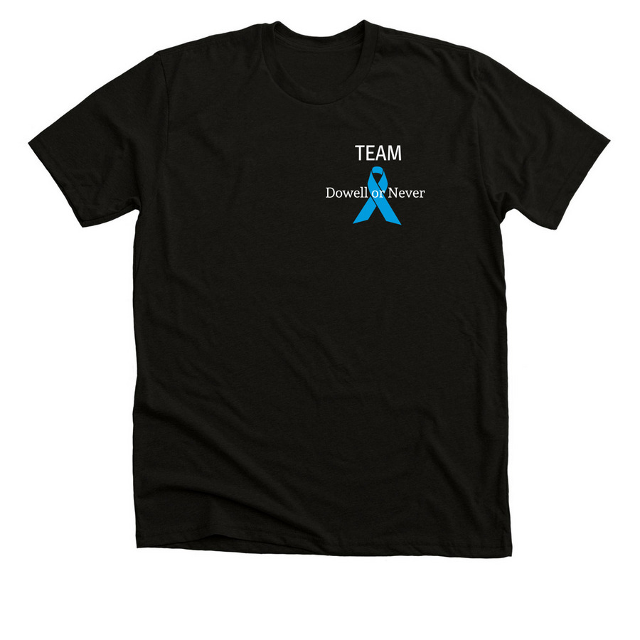 Team Dowell or Never, a Black Heather Premium Unisex Tee