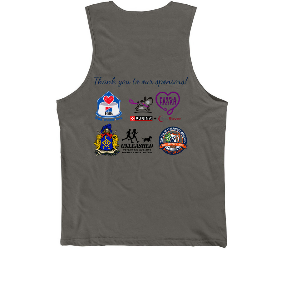 Paws for a Cause 5k, a Asphalt Premium Cotton Tank (back-view)
