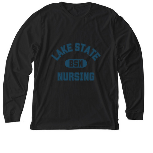 Long Sleeve Throwback Logo&nbsp;, a Solid Black Blend Premium Long Sleeve Tee