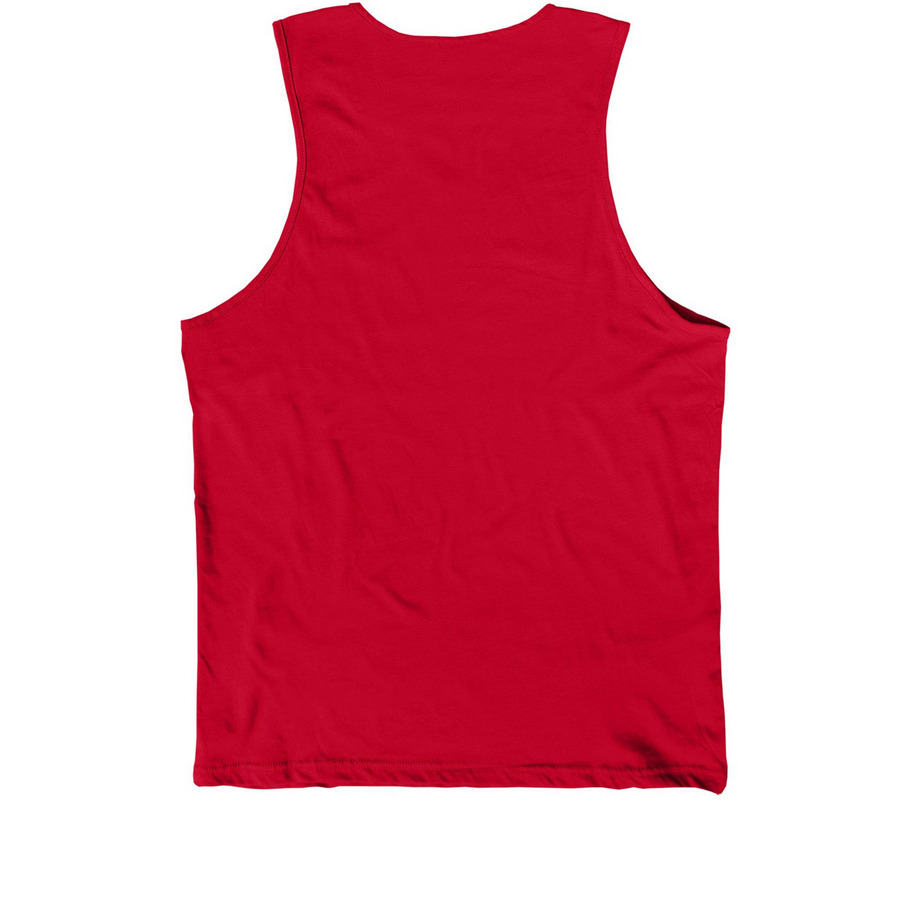 Tank Tops, a Red Premium Cotton Tank (back-view)