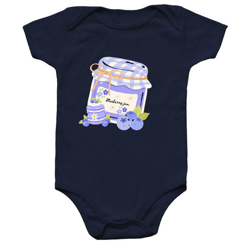 Blueberry Jam and Macaron Baby Onsie, a Navy Infant Onesie