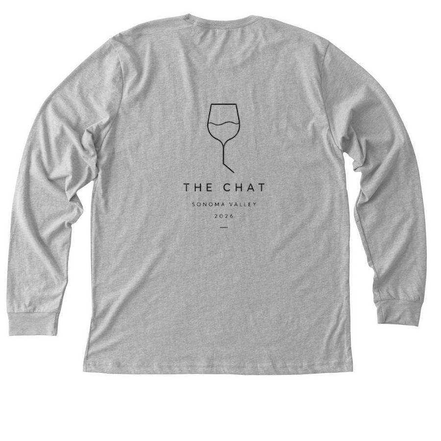 The Chat- Sonoma Light, a Athletic Heather Premium Long Sleeve Tee (back-view)