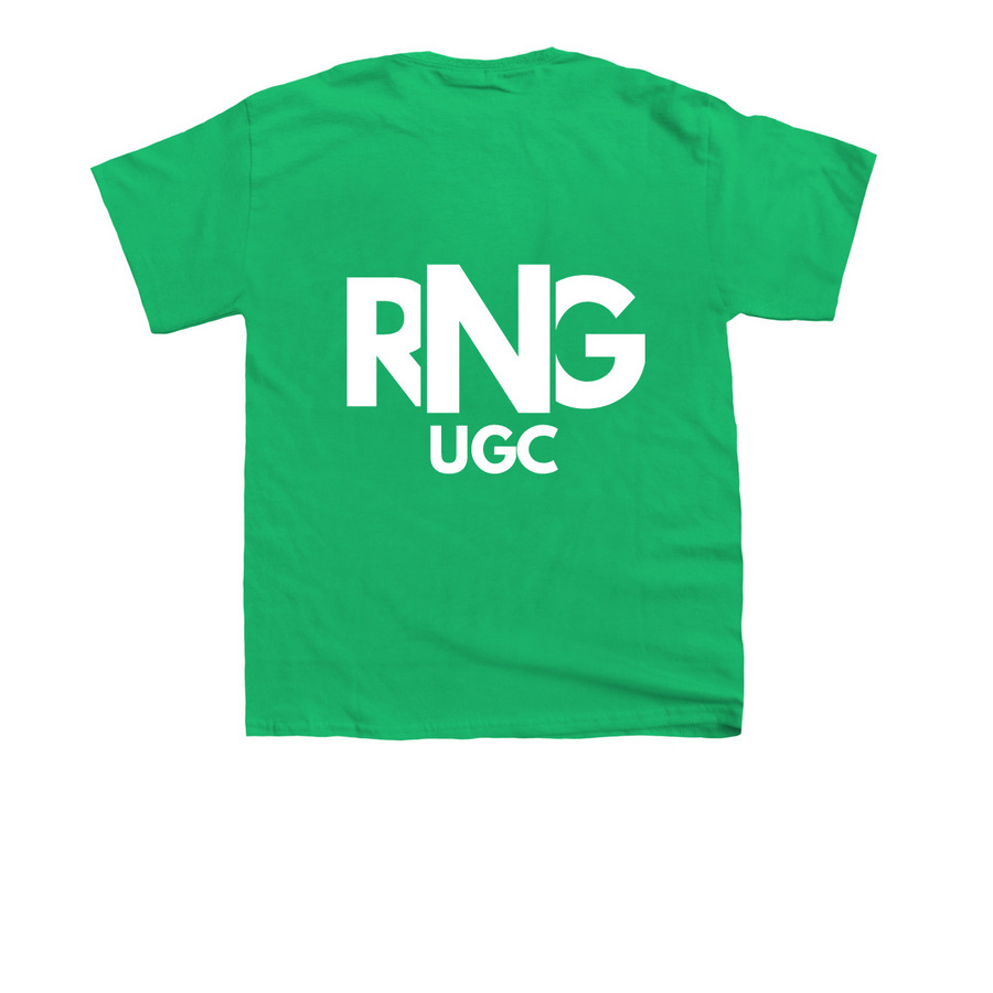 RadioNG UGC - V2, a Irish Green Youth Unisex Tee (back-view)