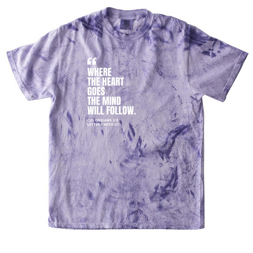 Where the heart goes..., a Amethyst Comfort Colors Colorblast Tee