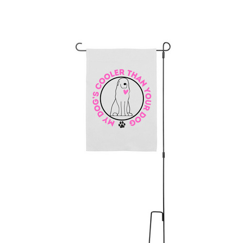 Yard Flag Pink&nbsp;, a White 12" x 18" Yard Flag with Stake